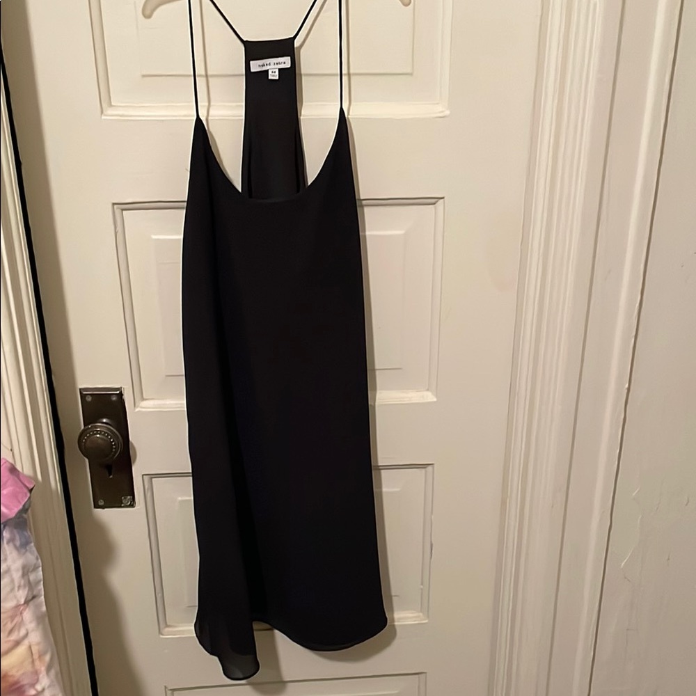 Naked Zebra Black Slip Dress Spaghetti Strap
